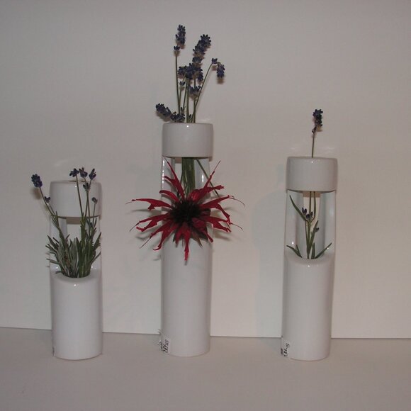 Mikasa Truck Bloom Set of 3 Vases White Ceramic - Picture 2 of 16